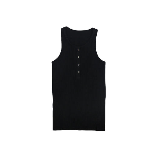 2x1 Ribbed Henley Tank - Denny's