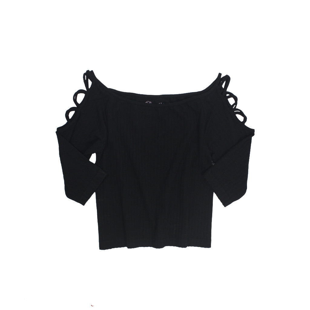 3/4 Crop Criss Cross Sleeve Top - Denny's