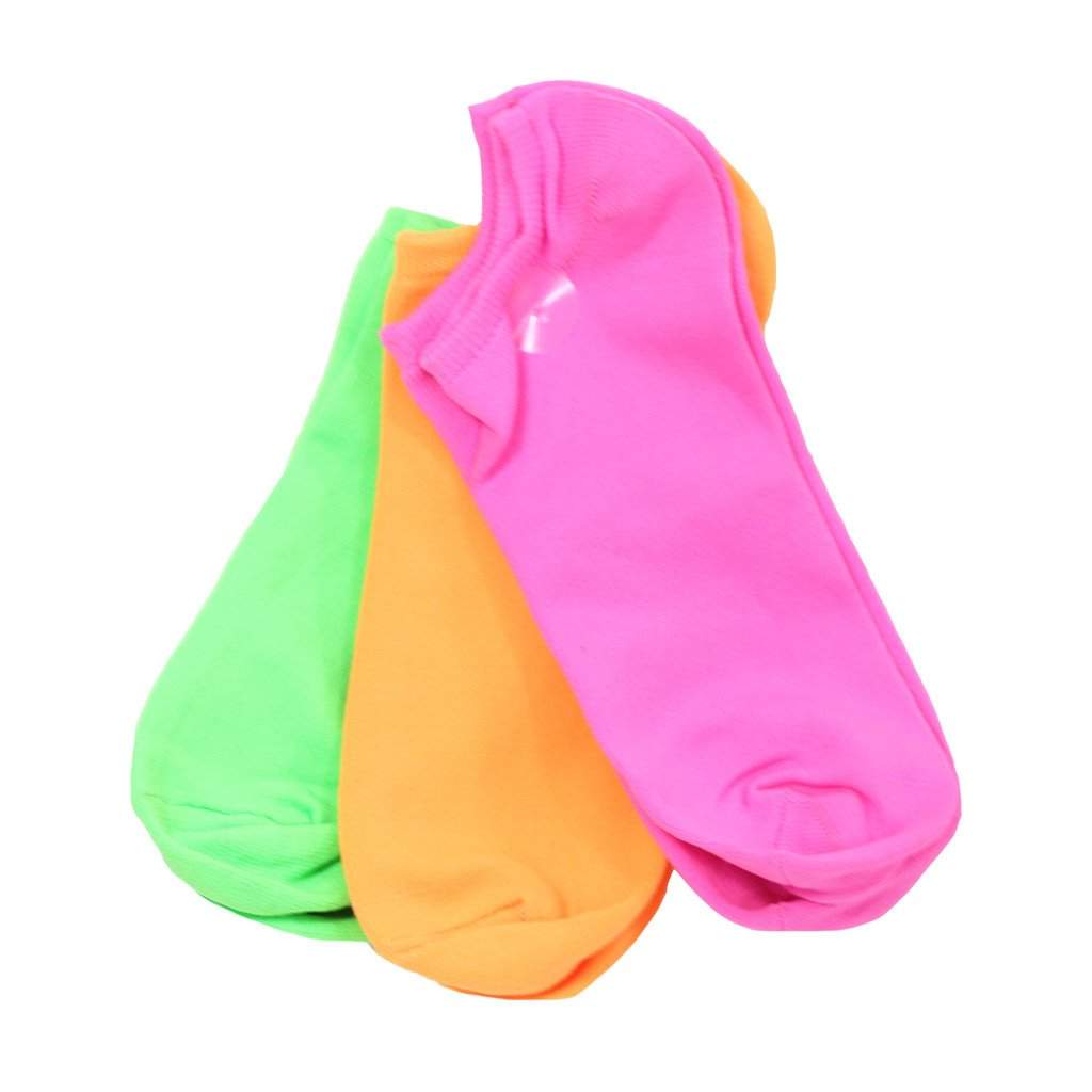 3 Pack Solid Neon No Show 9-11 Women - Denny's